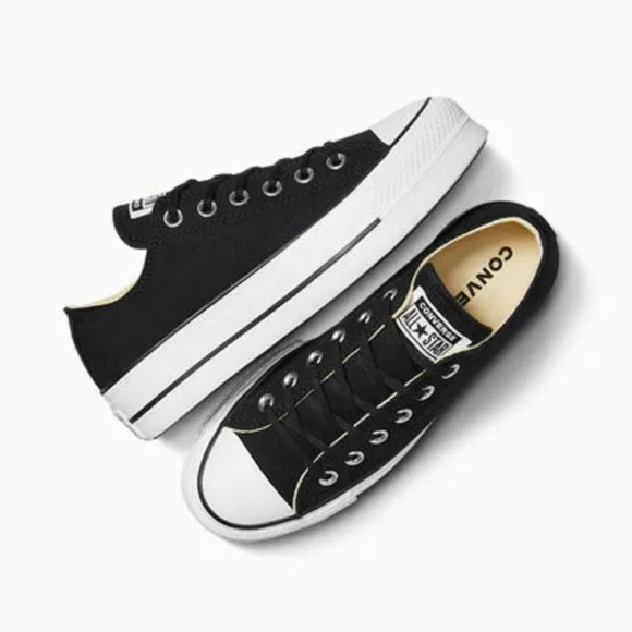 Converse Platform Black and White Classic Canvas Sneakers - Picture 2 of 11